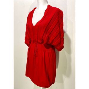 Fylo cable knit sweater gathered waist festive winter top red casual women's XXL